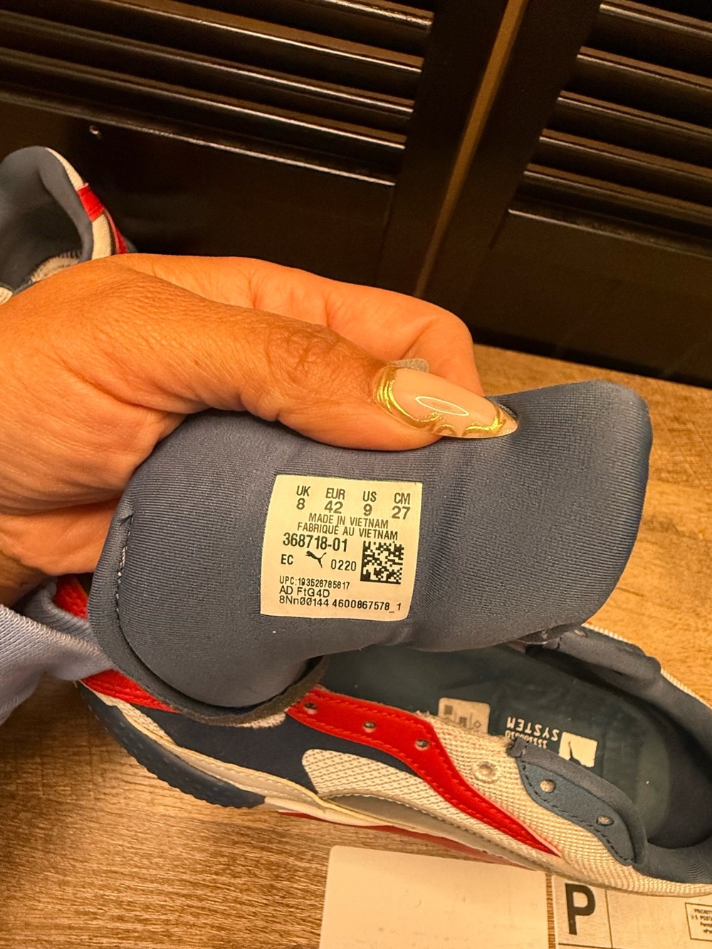 Puma Colorblock Runner Sneakers in Blue, Red & White - Picture 4 of 7